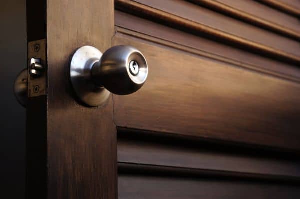 New door hardware installation